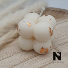 Lade das Bild in den Galerie-Viewer, Bubble Mini Shine Cube Kerze Rapswachs nature Neu - NISER DESIGN