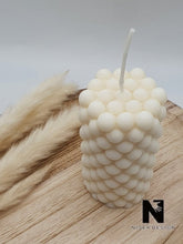 Lade das Bild in den Galerie-Viewer, Bubble Stumpen Kerze Raps Wachs nature Neu - NISER DESIGN