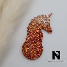 Lade das Bild in den Galerie-Viewer, Einkaufswagenlöser EINHORN kupfer glitzernd - NISER DESIGN