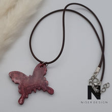 Lade das Bild in den Galerie-Viewer, Halskette Schmetterling DONNA rot weiß - NISER DESIGN