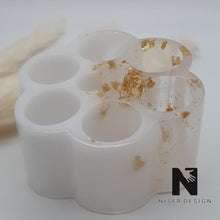 Lade das Bild in den Galerie-Viewer, Organizer MARY aus Resin in Weiss mit goldenen Flakes Neu - NISER DESIGN