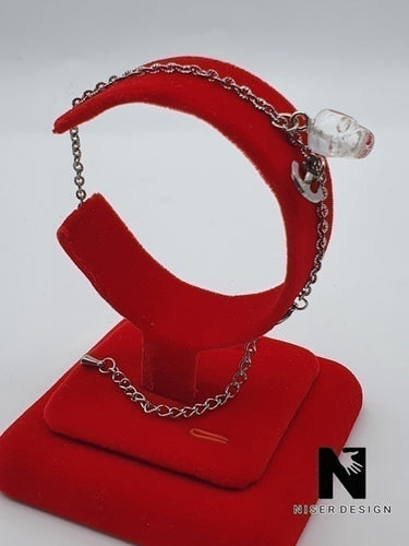 Armband SPOOKY SESON Edelstahl mit Anker und Totenkopf Neu - NISER DESIGN