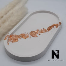 Lade das Bild in den Galerie-Viewer, Schale Tablett TRAY BEATRIX rosè Blattgold Neu - NISER DESIGN
