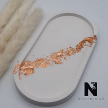 Lade das Bild in den Galerie-Viewer, Schale Tablett TRAY BEATRIX rosè Blattgold Neu - NISER DESIGN
