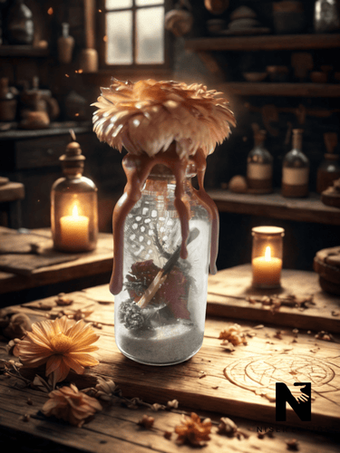 Spell Jar Hexen Fläschchen 4Elemente neu - NISER DESIGN