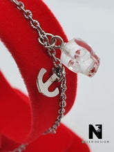 Lade das Bild in den Galerie-Viewer, Armband SPOOKY SESON Edelstahl mit Anker und Totenkopf Neu - NISER DESIGN
